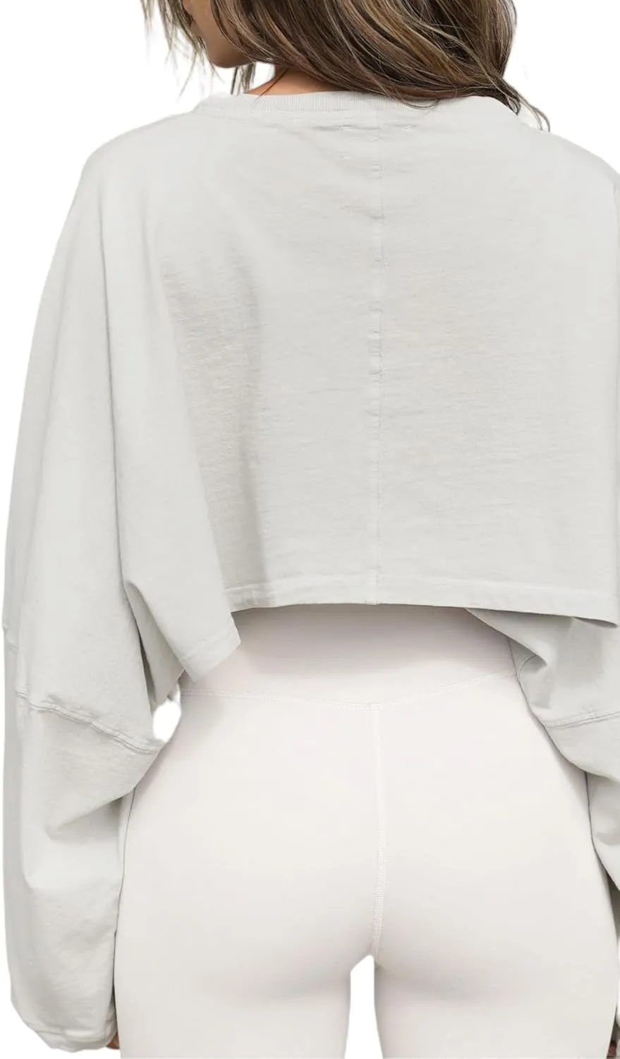Remidoo Women's Casual Long Sleeve Cropped Sweatshirt Crewneck Pullover Shirt