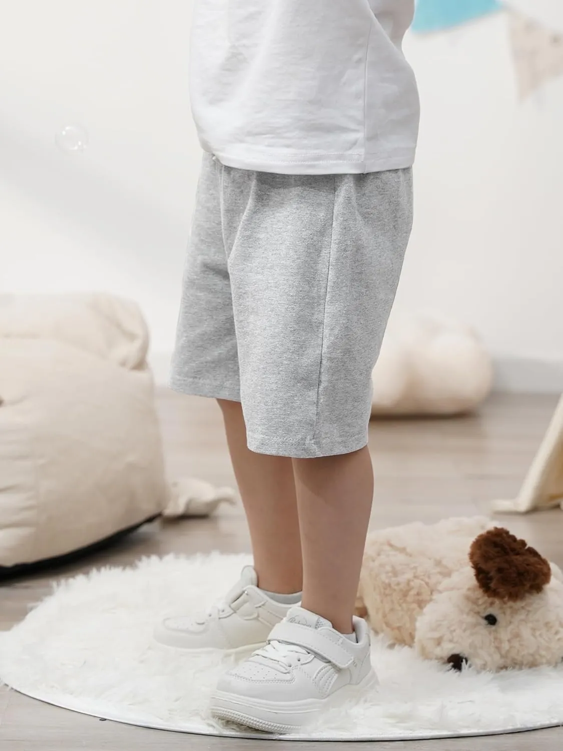 Resinta 4 Pack Toddler Boy Cotton Shorts Boys Casual Shorts Pull-on Shorts Soft Baby Boy Shorts for Summer