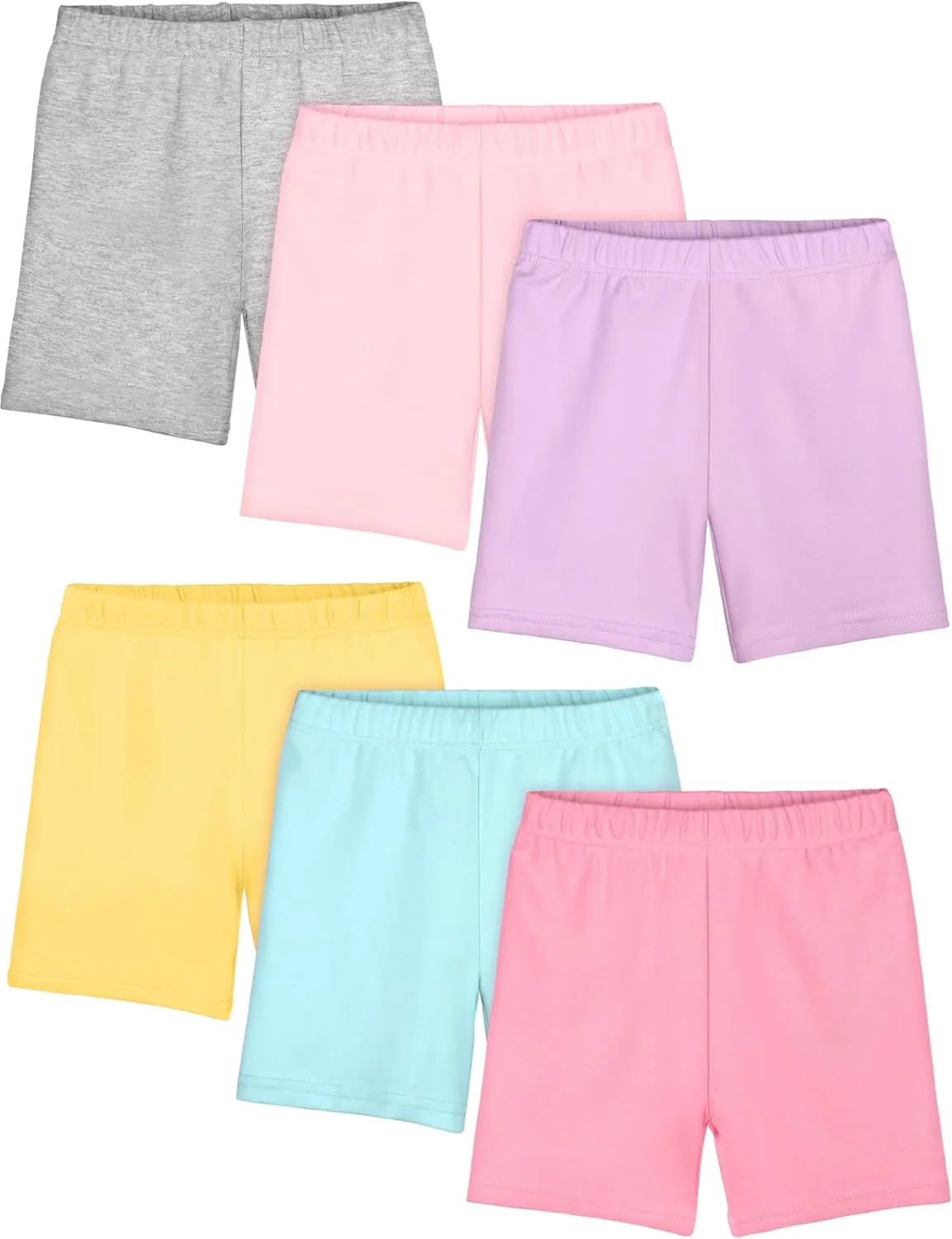 Resinta 6 Pack Girls Cotton Bike Shorts Summer Dance Running Shorts Athletic Cartwheel Shorts Safety Shorts for Under Dresses