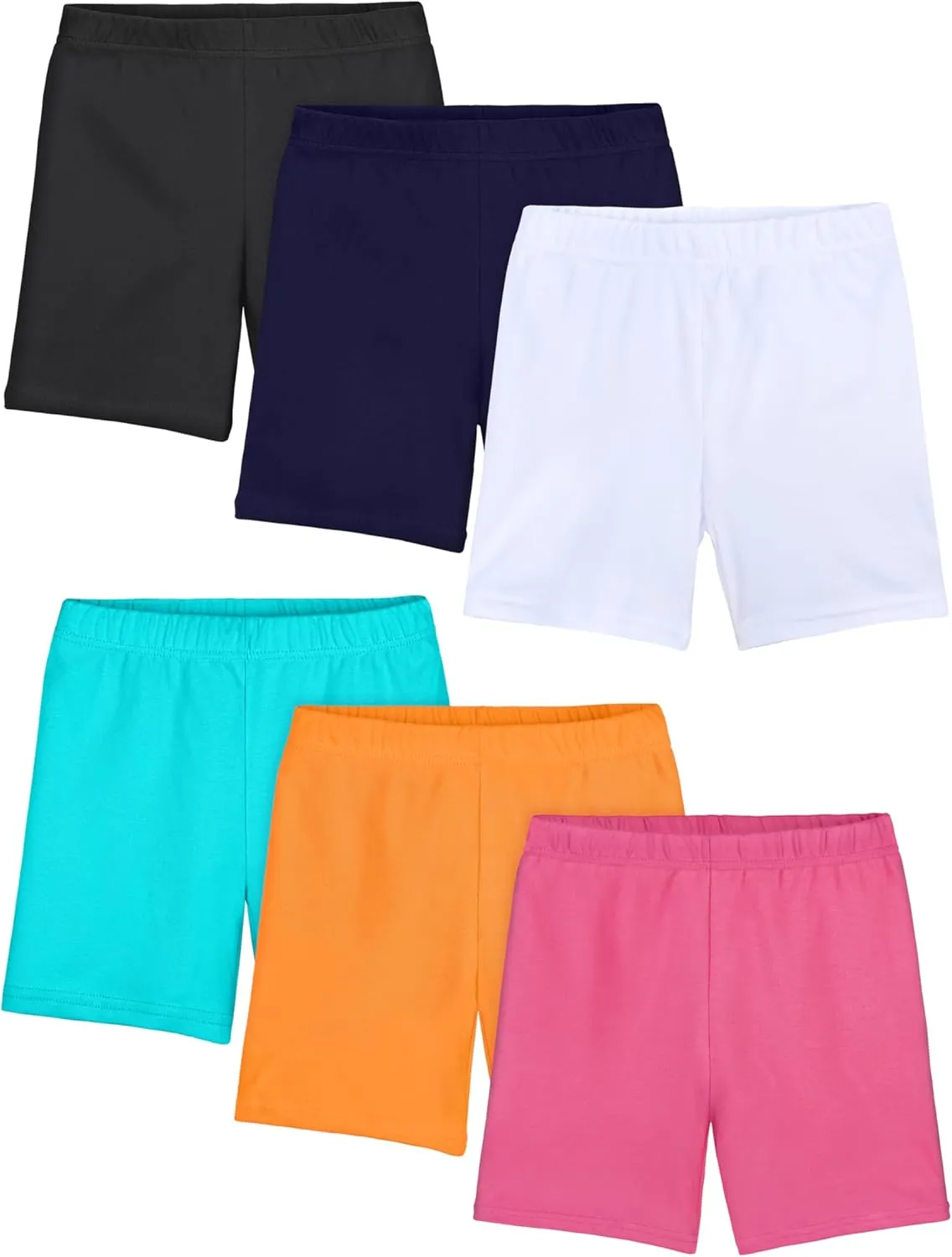 Resinta 6 Pack Girls Cotton Bike Shorts Summer Dance Running Shorts Athletic Cartwheel Shorts Safety Shorts for Under Dresses
