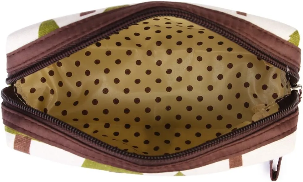 RIAH FASHION Portable Travel Clutch Cosmetic Makeup Pouch Bag - Toiletry Organizer Purse Wristlet Stripe, Floral, Plaid, Cork (Rectangle Pouch - Pine Tree)