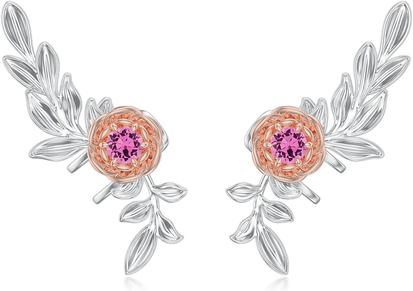 Rose/Dragonfly/Butterfly Ear Cuffs for Non Pierced Ears 925 Sterling Silver Earrings Cuffs Cartilage Cuffs Christmas Jewelry Gifts for Women