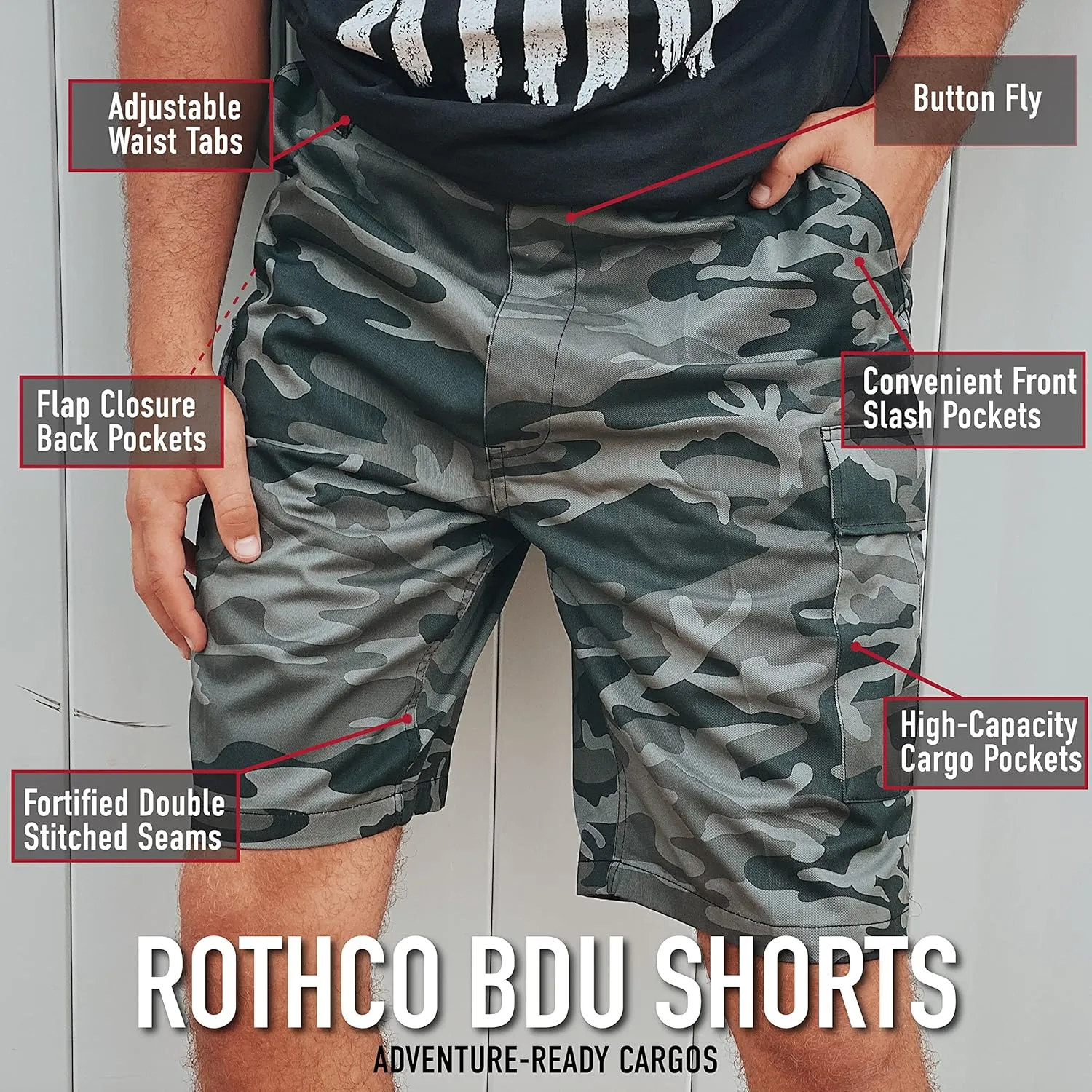 Rothco BDU Cargo Shorts Mens Outdoor Shorts Hiking Shorts