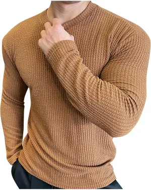 RTRDE Men's Big & Tall Sweaters Sweaters Pullover Slim Fit Comfortable Knitted Long Sleeve Casual Dress Sweater, M-3XL