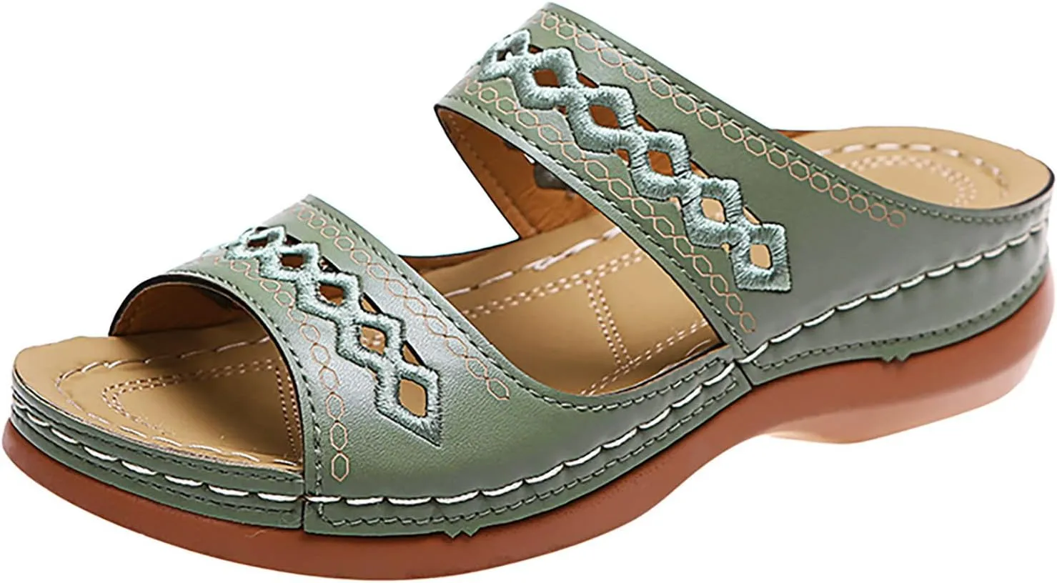 Sandals For Women Dressy Womens Sandals Comfortable Flower Orthopedic Flip Flops Arch Support Slip On Shoes