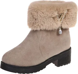 SBGMoSJ Short Winter Boots for Women Waterproof Snow Women's Duck Boots Waterproof Black Women Winter Boots Wide Size Winter Boot Women Botas De Nieve
