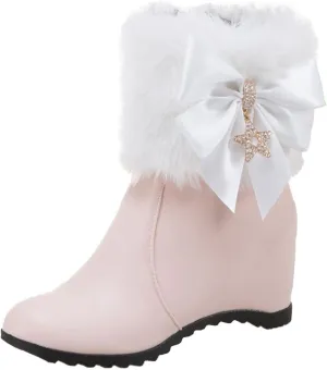 SBGMoSJ Slip on Winter Boots for Women Waterproof Snow Womens Cute Winter Ankle Boots Winter Boots for Women 2023 Womens Waterproof Snow Walking Boots Botas De Invierno Para Mujer Blancas