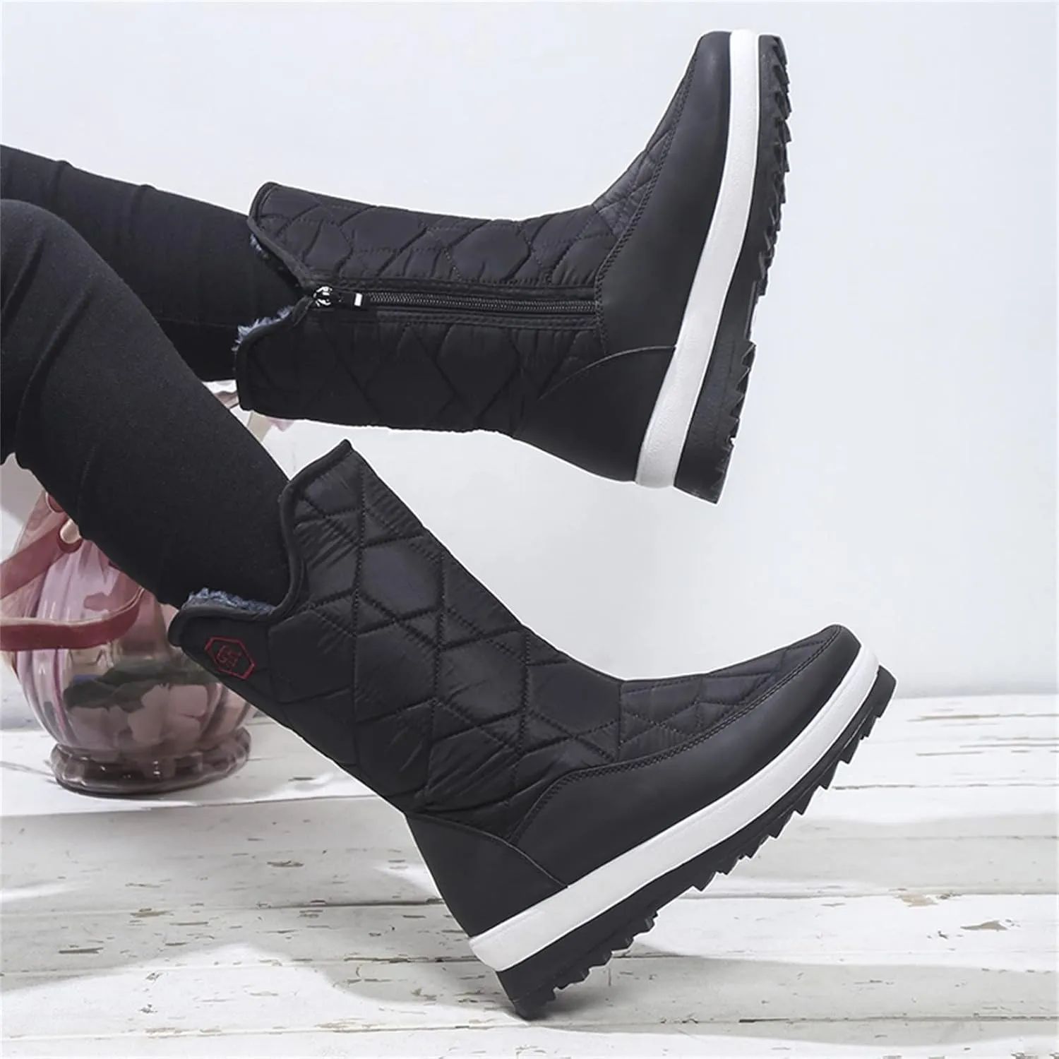 SBGMoSJ Waterproof Winter Boots Women Zipper Womens Winter Boots Waterproof Zipper Fuzzy Knee High Winter Boots for Women Women's Winter Boots Winter Dress Boot for Women 2023