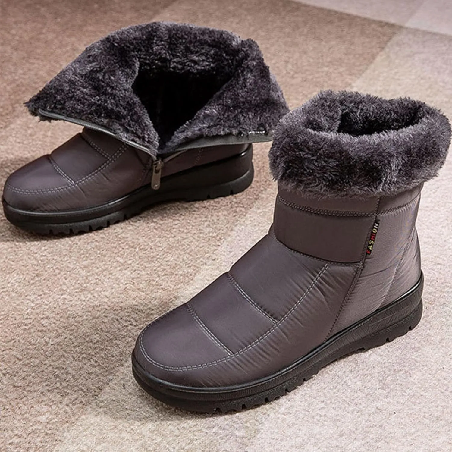 SBGMoSJ Winter Boots for Women 2023 Trendy Fall Women's Winter Boots Waterproof Zipper Womens Winter Boots Size 9 Wide Women Boots Winter Cute Botas De Frio Para Mujer