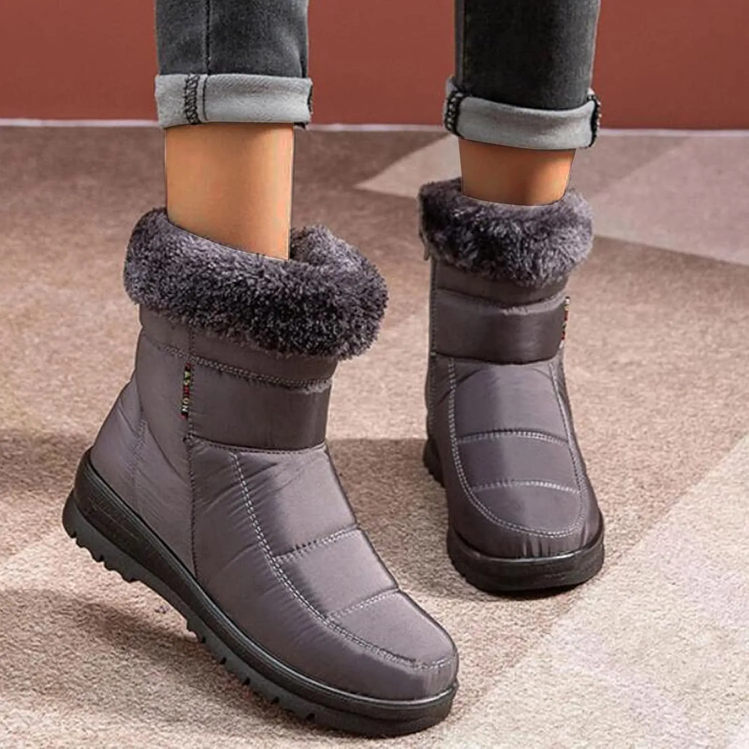 SBGMoSJ Winter Boots for Women 2023 Trendy Fall Women's Winter Boots Waterproof Zipper Womens Winter Boots Size 9 Wide Women Boots Winter Cute Botas De Frio Para Mujer