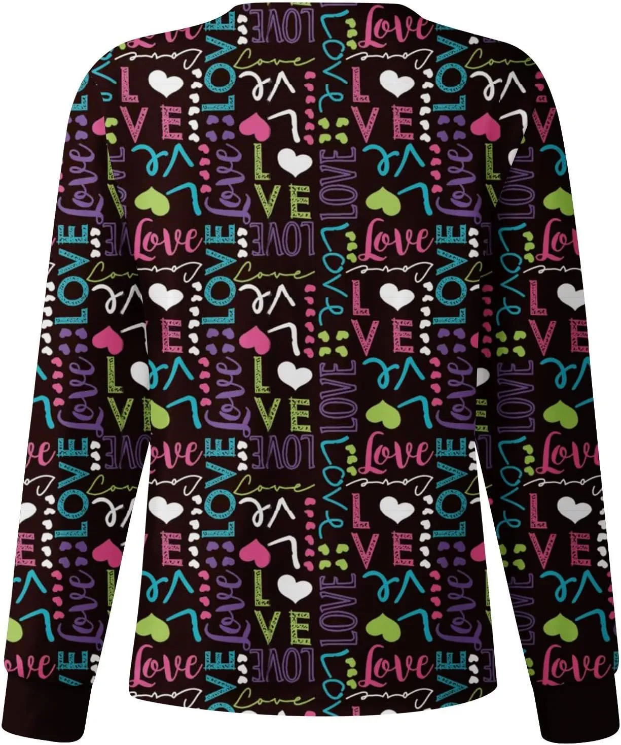 Scrub Jackets for Women Print Long Sleeve Holiday Scrubs Tops Button Cardigan Working Nurse Uniforms