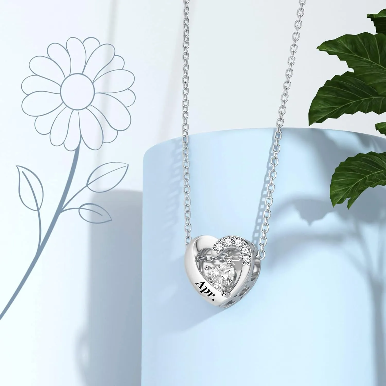 SEVENWELL Birthstone Charms with Birth Month Flower Engraved Fit Charms Bracelet 925 Sterling Silver Beads Charms Happy Birthday for Women