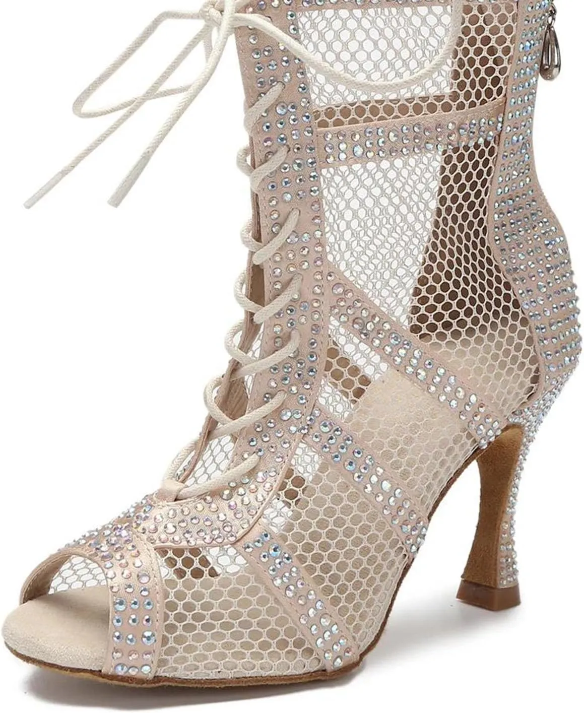 Sexy Ballroom Boots - Hollow Out Mesh Heels for Jazz/Pole Dance (9CM/3.54")
