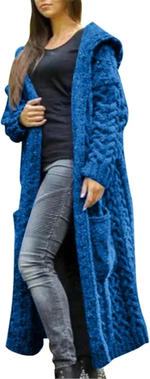 SHAOBGE Sweater Formal Coat Solid Solid Sweater Winter Long Knitted Pocket Loose Women Light Sweaters for Women Open