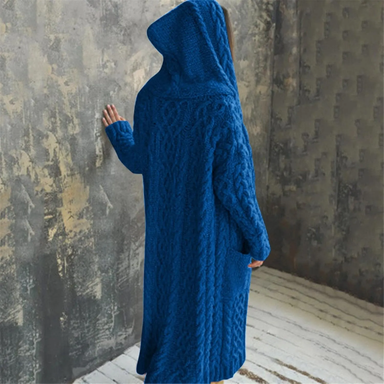 SHAOBGE Sweater Formal Coat Solid Solid Sweater Winter Long Knitted Pocket Loose Women Light Sweaters for Women Open
