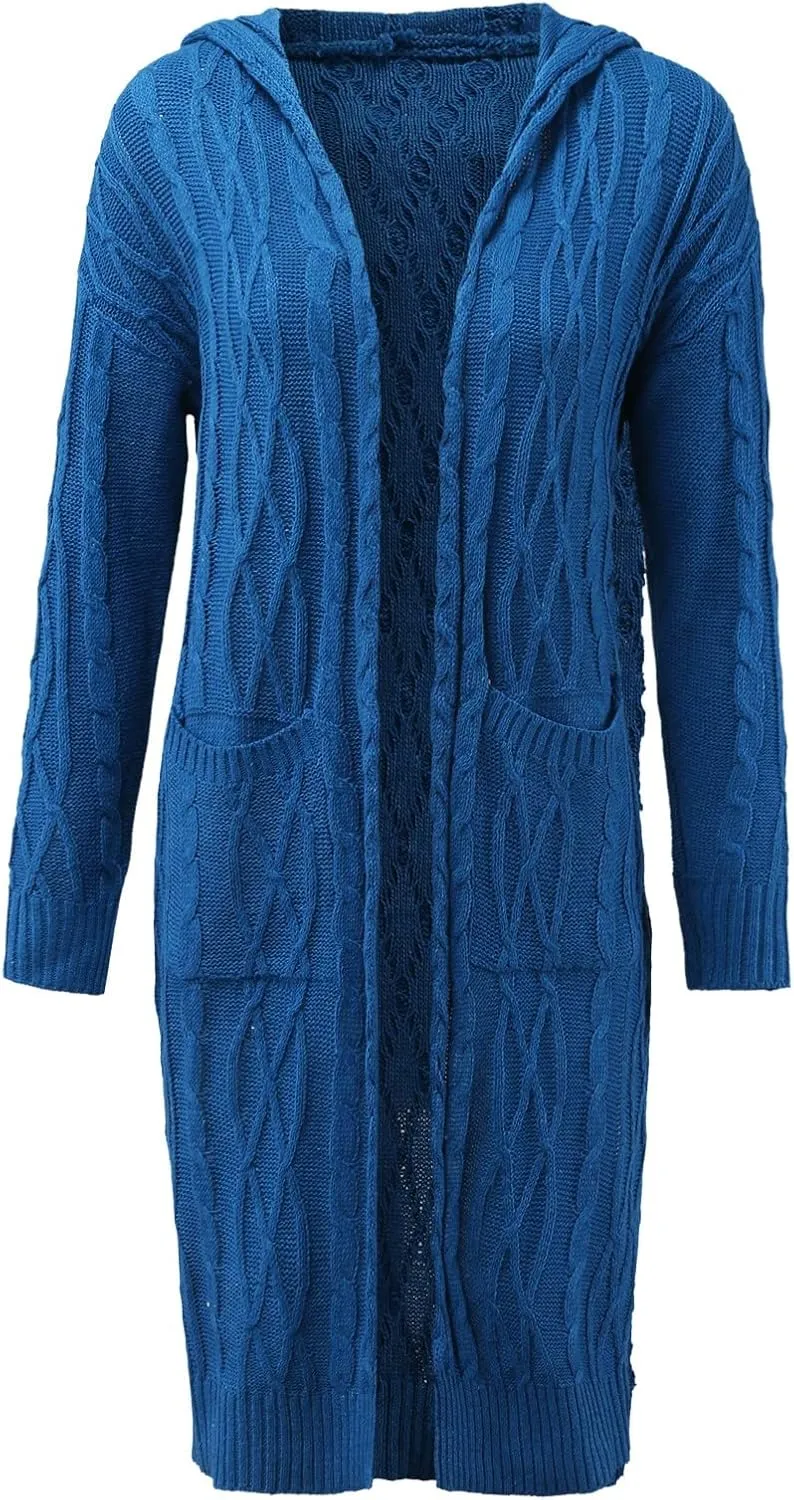 SHAOBGE Sweater Formal Coat Solid Solid Sweater Winter Long Knitted Pocket Loose Women Light Sweaters for Women Open