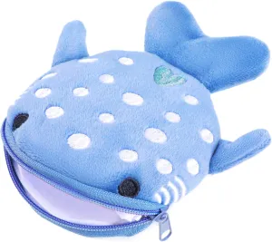 Shark Coin Purse Mini Cute Change Purses Small Cartoon Coin Pouch Funny Zipper Cosmetic Bag Earphone Wallet Small Items Bags for Women (Blue)