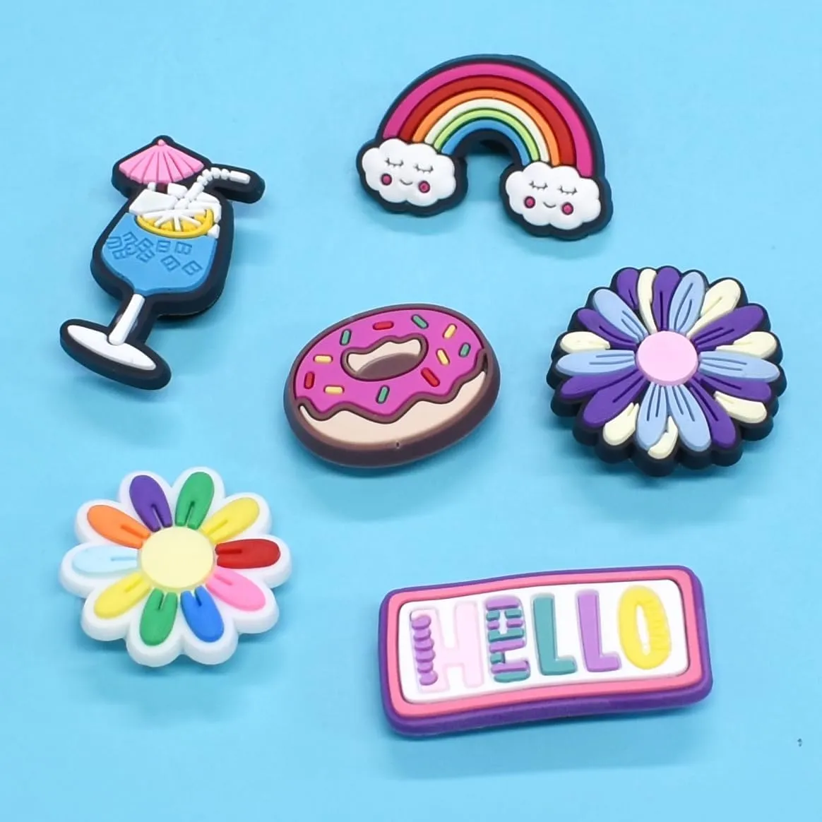 Shoe Charms, Lot of 25,40,80,100,120,160,200,450 PCS Clip Buckle Charms Random PVC Different for Clog Shoes Decoration Charms