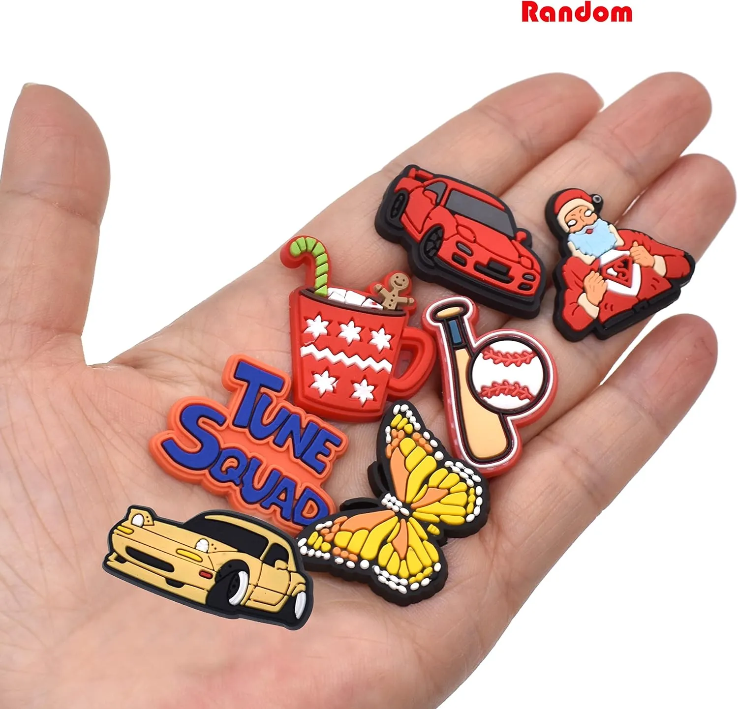 Shoe Charms, Lot of 25,40,80,100,120,160,200,450 PCS Clip Buckle Charms Random PVC Different for Clog Shoes Decoration Charms
