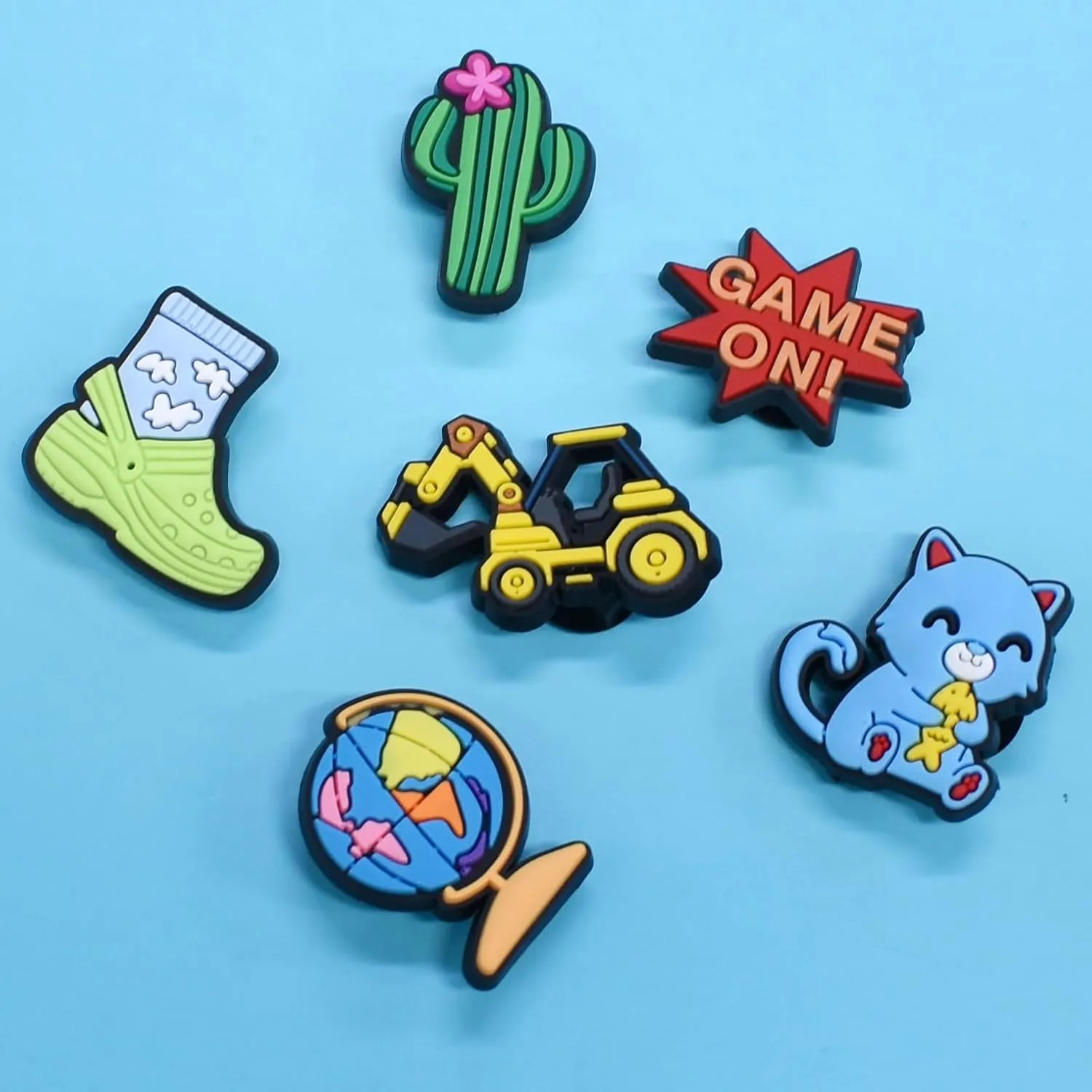 Shoe Charms, Lot of 25,40,80,100,120,160,200,450 PCS Clip Buckle Charms Random PVC Different for Clog Shoes Decoration Charms