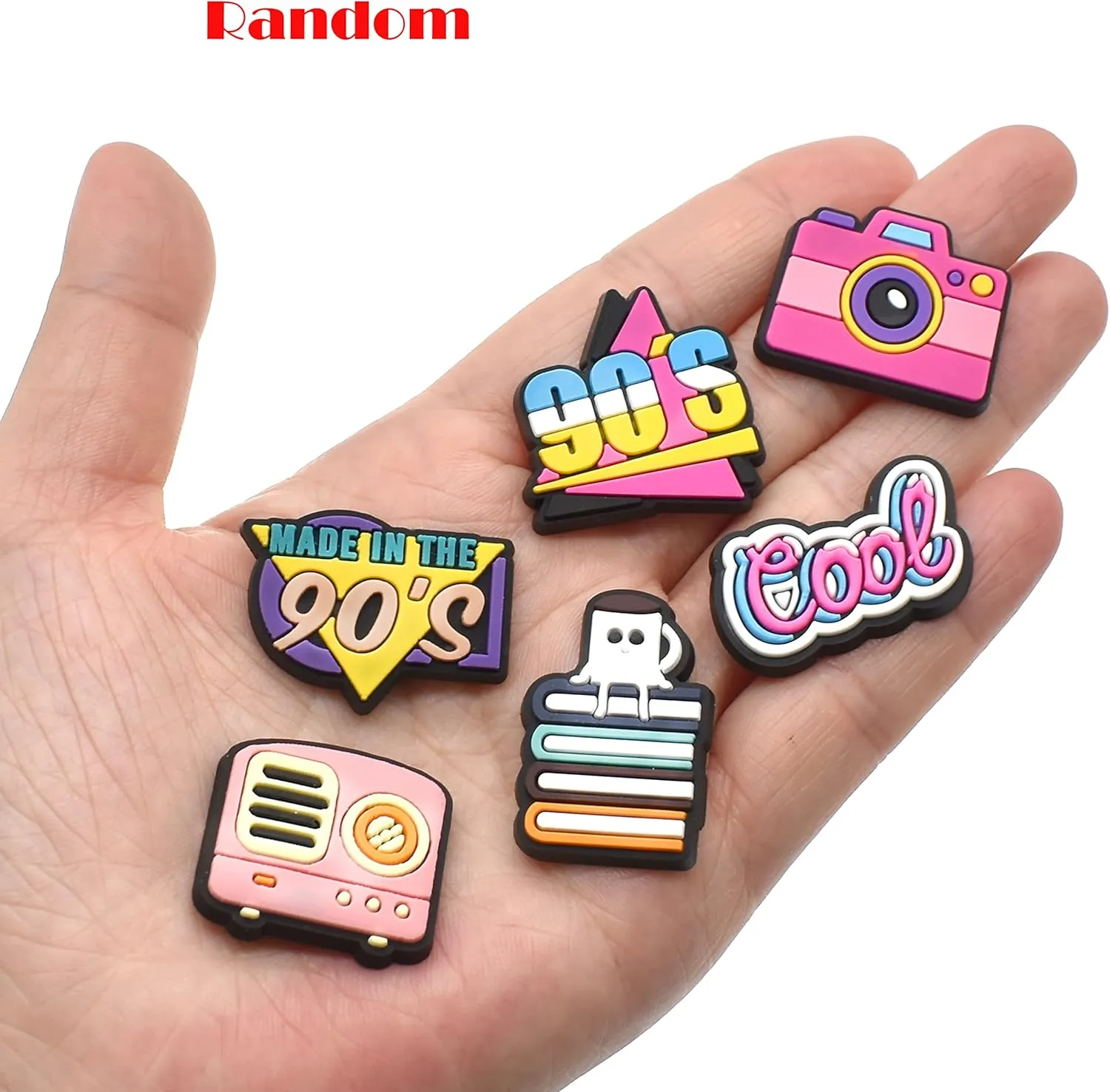 Shoe Charms, Lot of 25,40,80,100,120,160,200,450 PCS Clip Buckle Charms Random PVC Different for Clog Shoes Decoration Charms