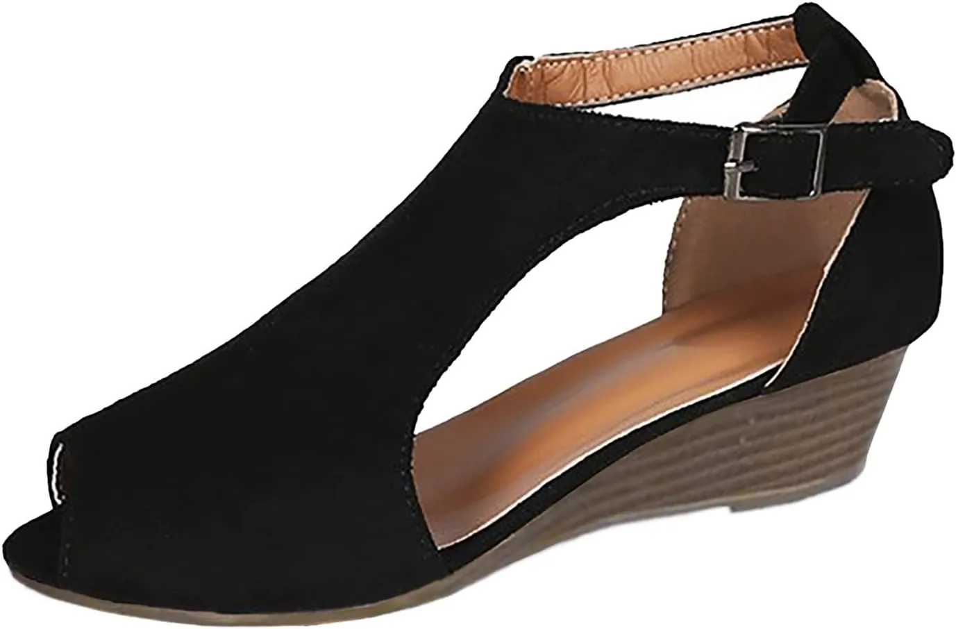 Shoes for Women Dressy, Sandals for Women Suede Peep Toe Ankle Booties Cut Out Stacked Heel Ankle Boots