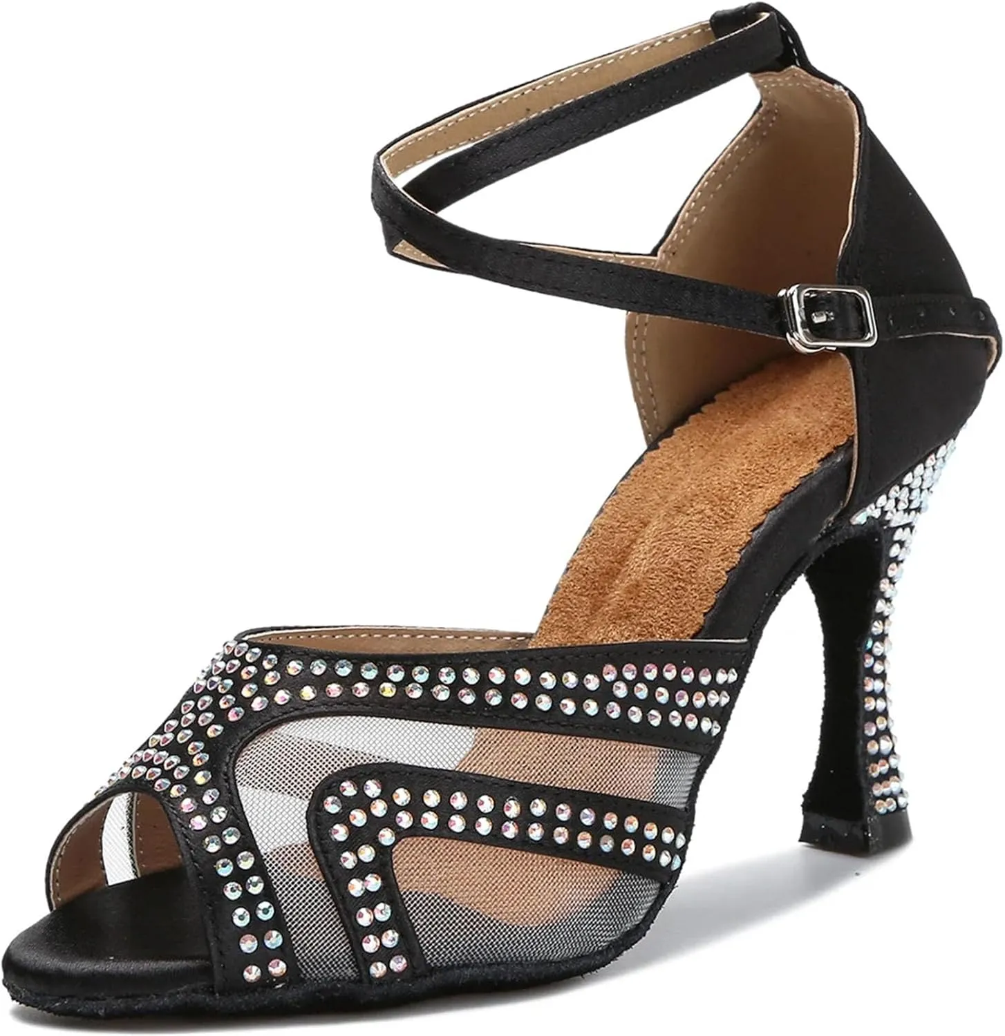 Silent Salsa Sandals - Red Ballroom Wedding Heels (9cm/3.54")