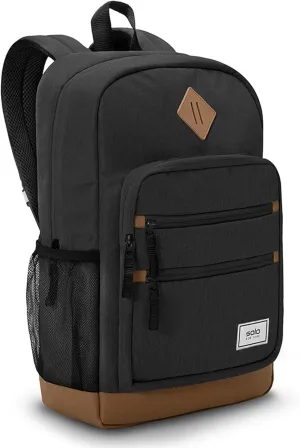 Solo New York Laptop Backpack for Women & Men -Carry On Bookbag for Travel & Work, Lightweight Bag, Side Mesh Pockets, Fits 15.6" Computer - Re:Fresh, Black