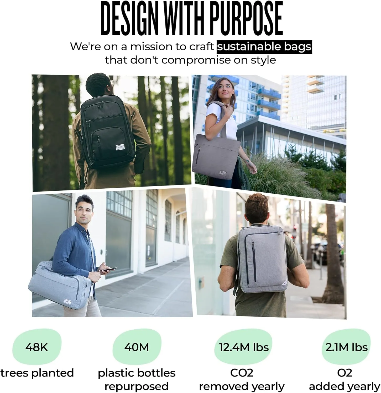 Solo New York Laptop Backpack for Women & Men -Carry On Bookbag for Travel & Work, Lightweight Bag, Side Mesh Pockets, Fits 15.6" Computer - Re:Fresh, Blue