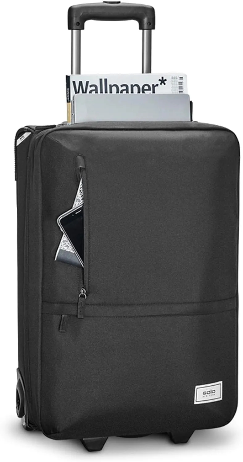 Solo New York Re:treat Carry-On 22" 2-Wheel Upright, Made from Recycled Materials, Black