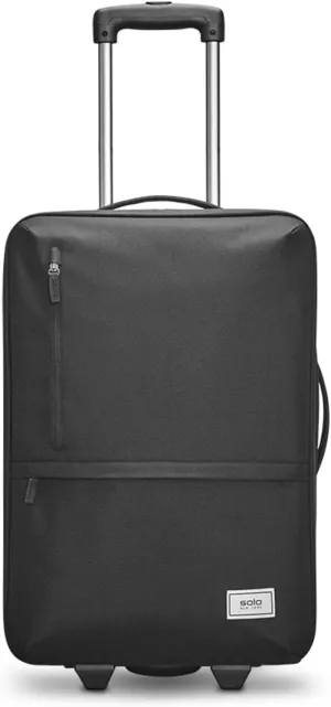 Solo New York Re:treat Carry-On 22" 2-Wheel Upright, Made from Recycled Materials, Black