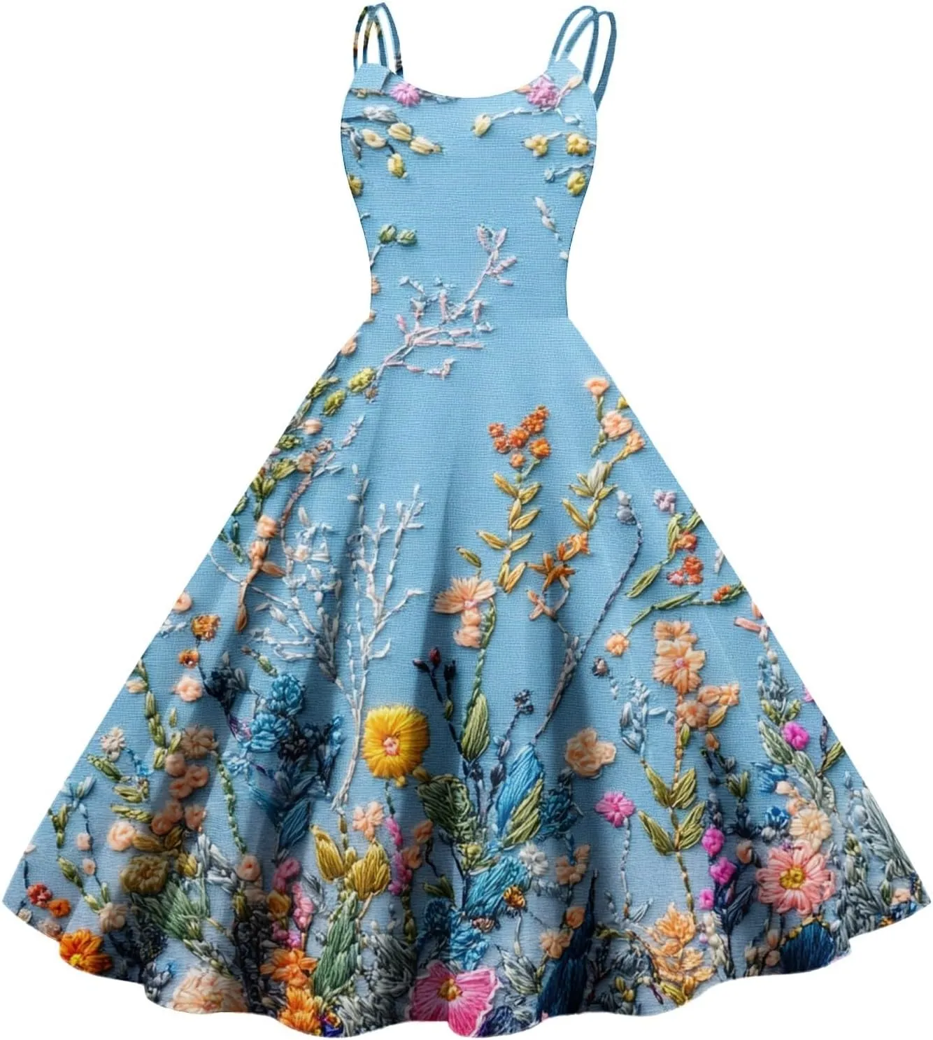 Spring Sleeveless Trendy Sundress Woman Biker Plus Size Crewneck Dress Women Comfort