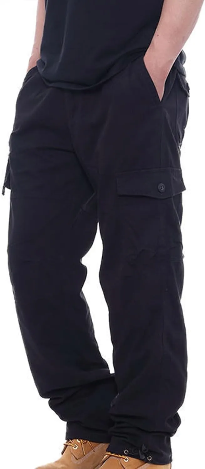 Straight Fit Cargo Pants for Men Cotton Active Wear Pants Durable Tactical Pants Casual Loose Pants Hiking Pants