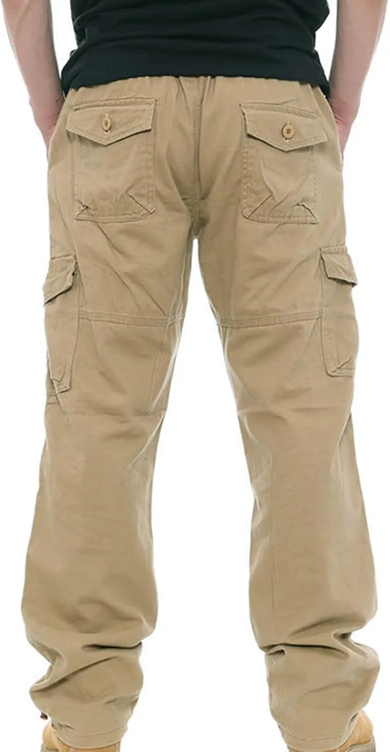 Straight Fit Cargo Pants for Men Cotton Active Wear Pants Durable Tactical Pants Casual Loose Pants Hiking Pants