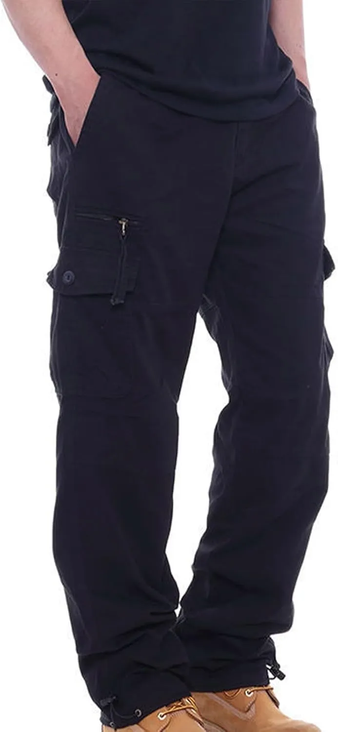 Straight Fit Cargo Pants for Men Cotton Active Wear Pants Durable Tactical Pants Casual Loose Pants Hiking Pants