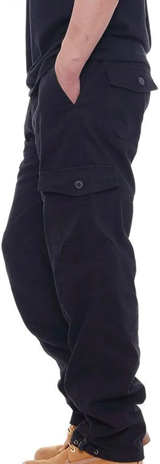 Straight Fit Cargo Pants for Men Cotton Active Wear Pants Durable Tactical Pants Casual Loose Pants Hiking Pants