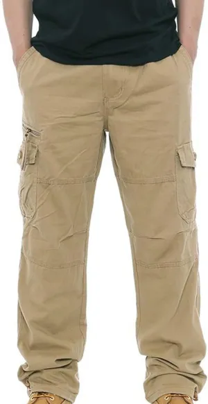 Straight Fit Cargo Pants for Men Cotton Active Wear Pants Durable Tactical Pants Casual Loose Pants Hiking Pants