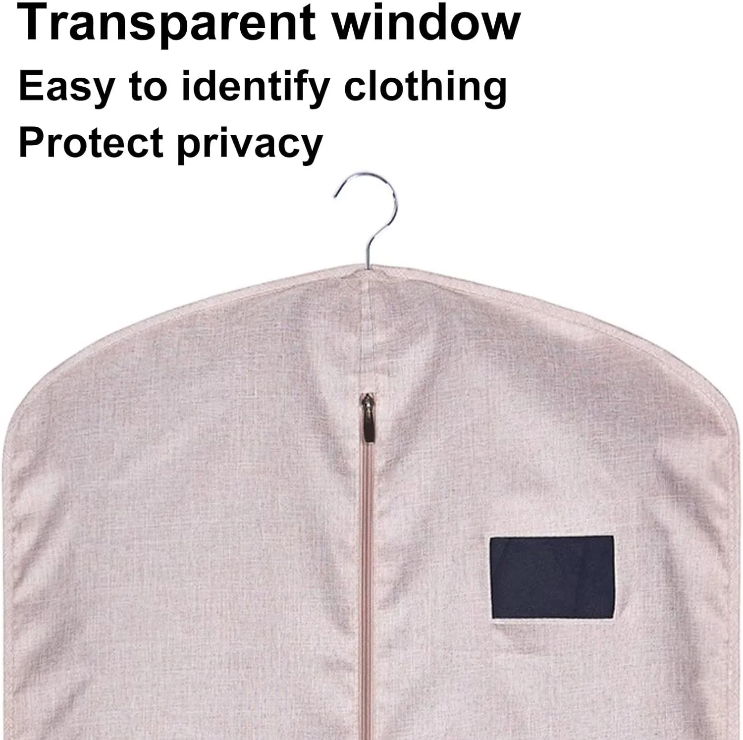 Suit Bags, Thickened Oxford Cloth Material, Hanging Garment Bag with Transparent Window, for Dresses, Coats, Shirts, Sweaters(Gray,58x130cm/23x51in)