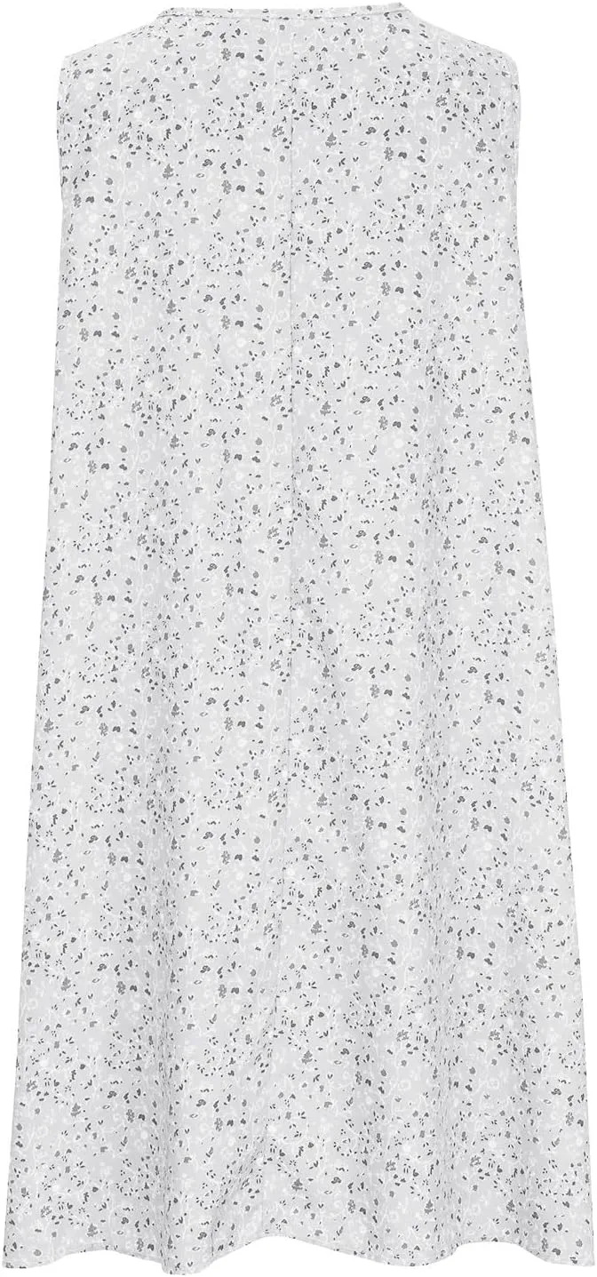 Summer Beach Sundress for Women 2024 Trendy Loose Sleeveless Solid Floral Dress Fashion Casual Flowy Tank Dresses