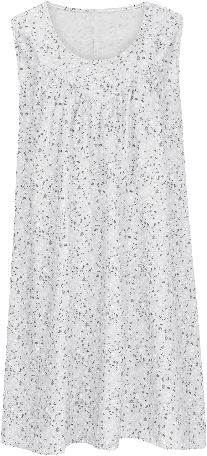 Summer Beach Sundress for Women 2024 Trendy Loose Sleeveless Solid Floral Dress Fashion Casual Flowy Tank Dresses