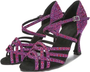 Summer Indoor soft sole Dancing Shoes 5.5cm/7.5cm heel Women's Peep Toe Cross Strap Glitter Rhinestones Social Tango Bachata Ballroom Salsa Latin Modern Dance Shoes Wedding Party Prom Sandals,34-43 EU