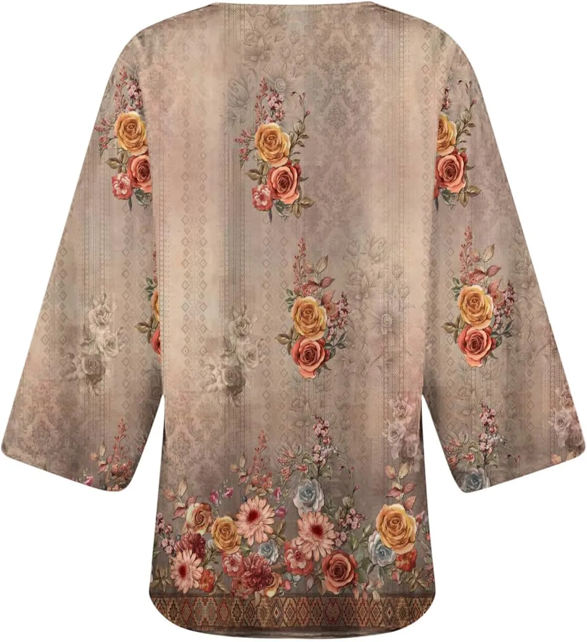 Summer Puff Sleeve Cardigans Womens Fashion Floral Printed Kimono Cardigan Casual Loose Fit lightweight Cover Up Blouse Tops