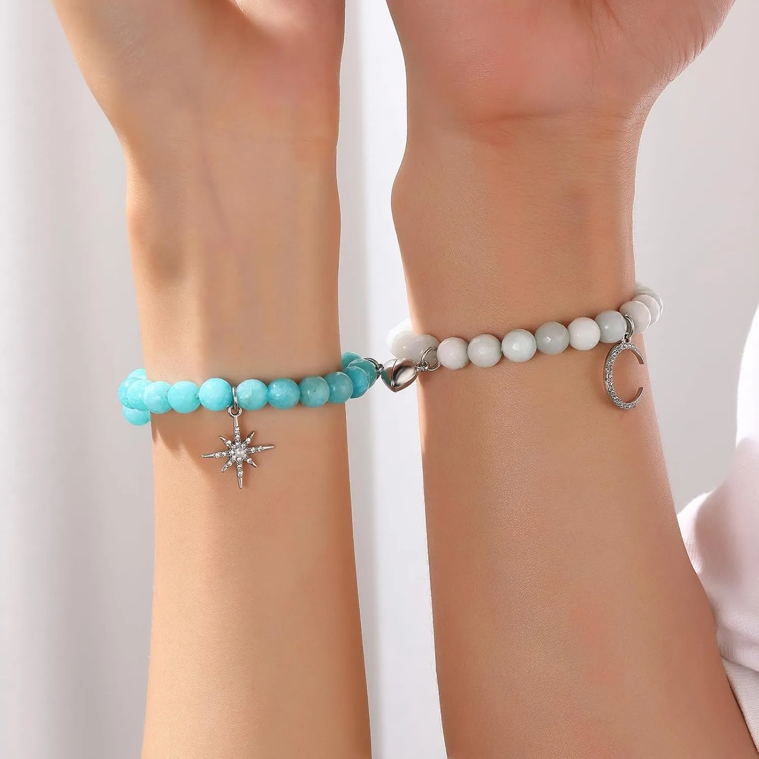 Sun and Moon Friendship Bracelets Matching Bracelets for Couples Cute Handmade Beaded BFF Bracelets for 2 Bracelets Fashion Charm Womens Bracelets Jewelry Gifts