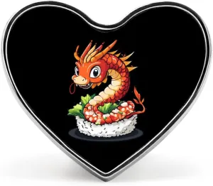 Sushi Dragon Japanese Food Heart Lapel Pin Enamel Brooches Clothing Decor for Wedding Party Costume Accessory