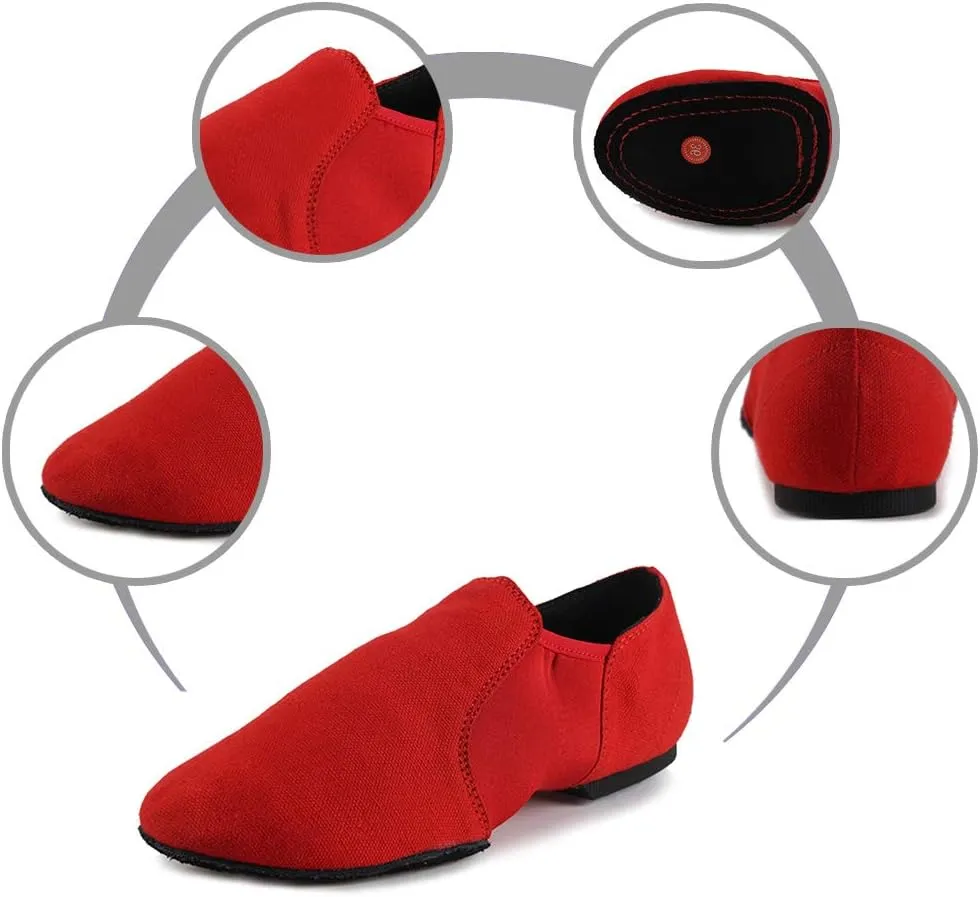 SWDZM Women's Latin Dance Shoes Close Toe Canvas Ballroom Tango Yoga Teaching Practice Dancing Shoes