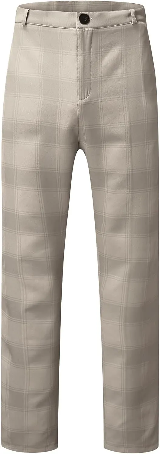 Sweat Pants Pack Joggers Mens Casual Pants Men's Fashion Stretch Pants Slim Fit Plaid Pants Business Chino Pants Golf Pants