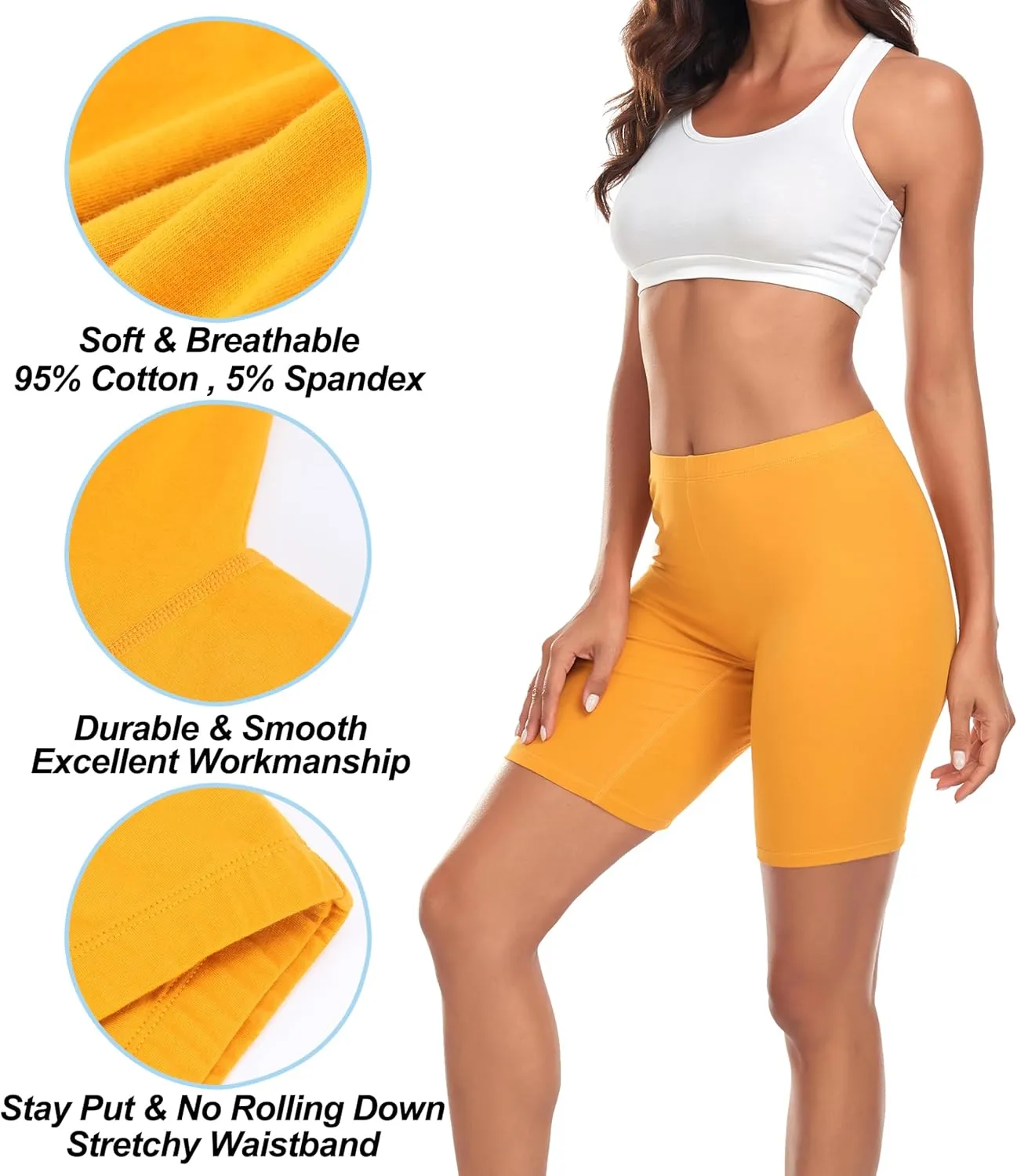 Under Dress Cotton Slip Shorts for Women Biker Shorts Anti Chafing Boy Shorts Underwear