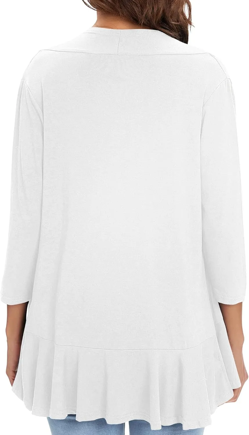 Urban CoCo Women's 3/4 Sleeve Casual Cardigans for Women Trendy Open Front Lightweight Cover Ups