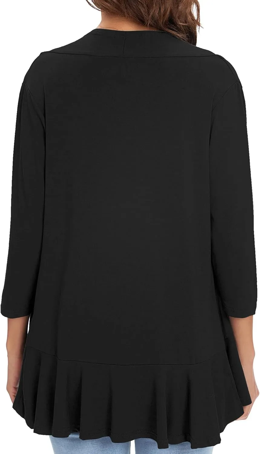 Urban CoCo Women's 3/4 Sleeve Casual Cardigans for Women Trendy Open Front Lightweight Cover Ups