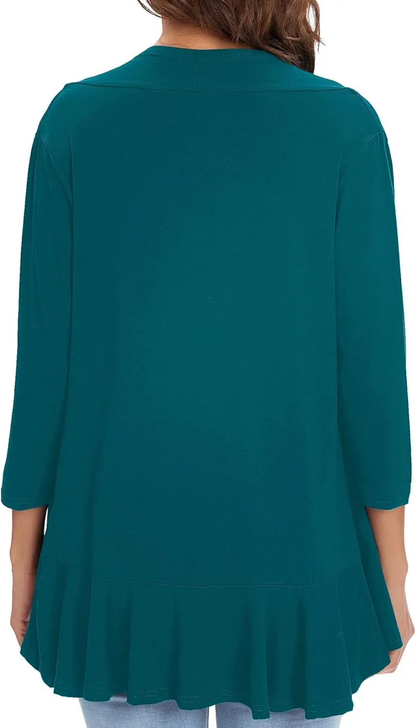 Urban CoCo Women's 3/4 Sleeve Casual Cardigans for Women Trendy Open Front Lightweight Cover Ups